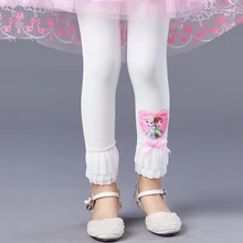 Детские штаны для малышей с принтом Эльзы; леггинсы для девочек; обтягивающие штаны для девочек-подростков; школьные брюки; коллекция года; сезон осень-зима; теплые детские брюки