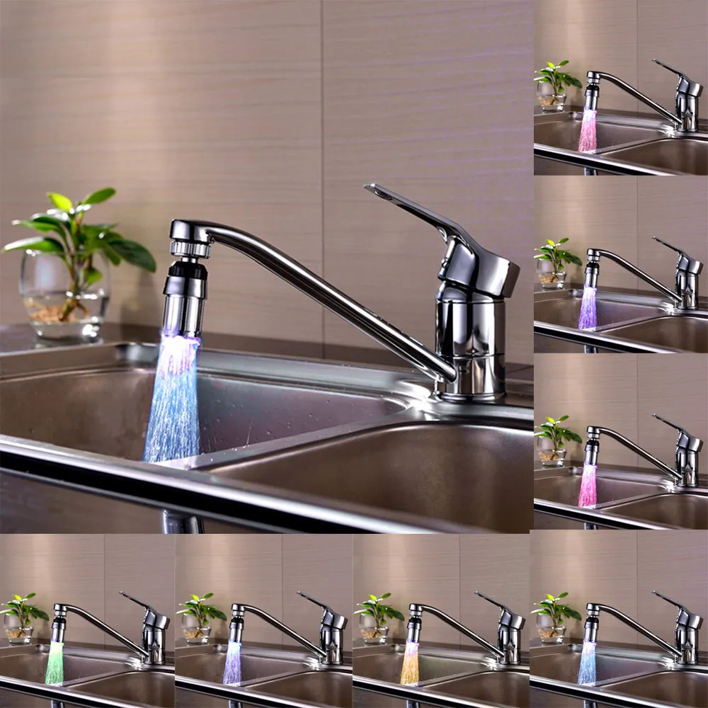 Led Faucet Light Tap Nozzle Rgb Color Blinking Temperature Faucet