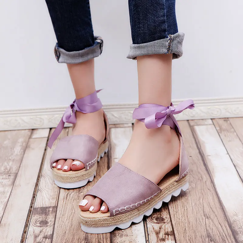 Обувь; женские босоножки; женская летняя обувь; обувь на плоской подошве; римские сандалии-гладиаторы; mujer sandalias; женские Вьетнамки; обувь; 8888W - Цвет: light purple