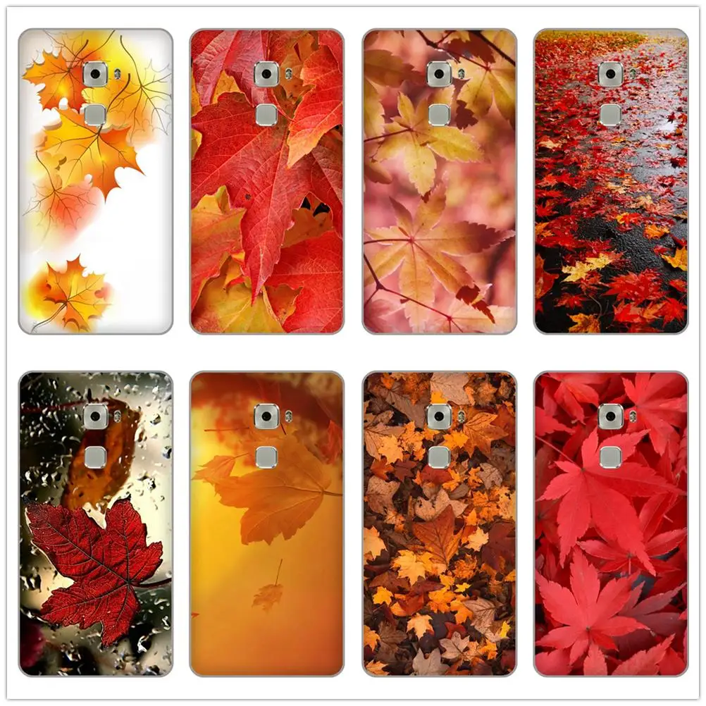 Autumn fire red Maple leaves Soft TPU phone Case Cover for Huawei G8 Honor 5C 6A 6C 6X 7 7A 7X 8 8X 9 LITE V8 shell |