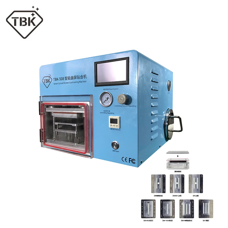 

TBK-508 Curved Screen Laminating and Debubble Machine LCD Edge Laminating Machines For samcung S6 S7 S8 edge screen with molds