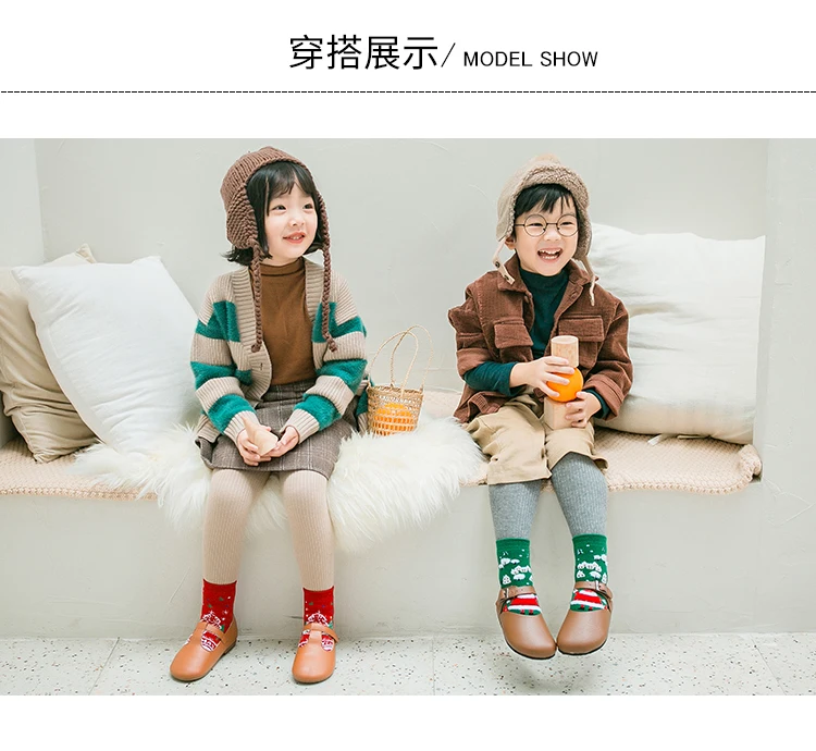 Детские Короткие хлопковые носки унисекс на осень-зиму для маленьких мальчиков и девочек, утепленные носки, дизайнерские рождественские плотные носки для малышей