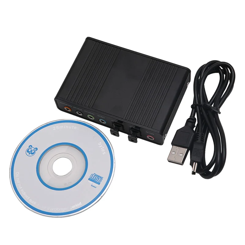 

USB 5.1 Channel External Optical Audio Fiber Sound Card S/PDIF for Laptop PC New