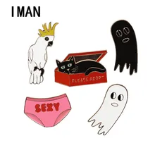 

2018 Top Fashion Zinc Alloy Lovers' Enamel Pin New Cartoon Clothing Collar Pin Badge Xionghua Metal Alloy Animation Brooch
