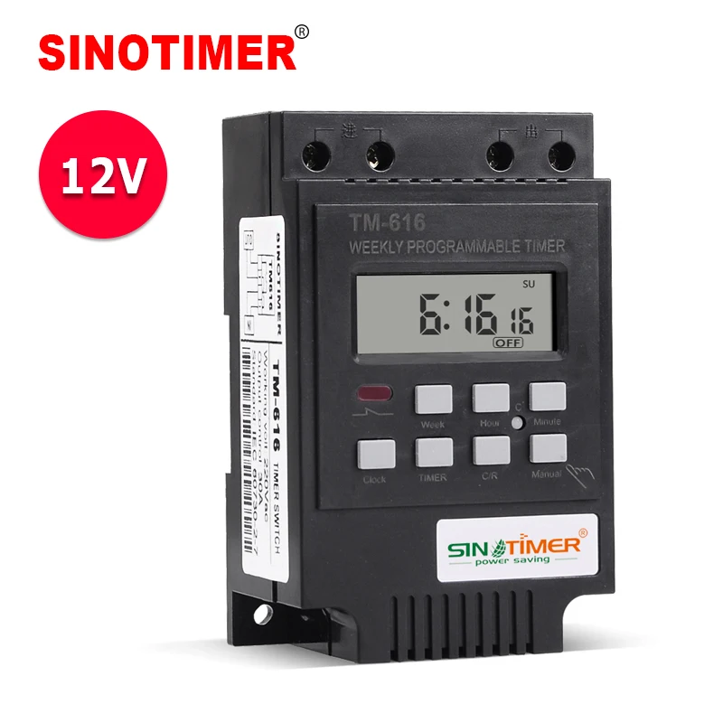 SINOTIMER 30A управление нагрузкой DC 12 в таймер 7 дней 17ON/OFF программируемый 24hrs цифровой