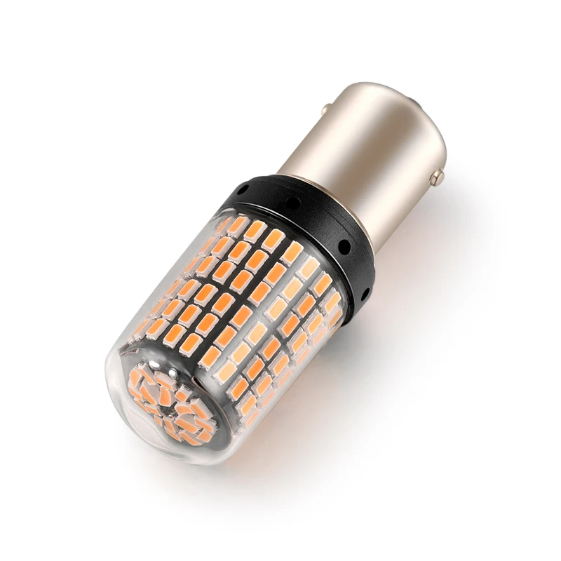 2PCS LED 1156 1157 BAY15D P21W BA15S PY21W BAU15S Car Bulb 2880Lm Amber Signal Indicator Rear Brake Light 3014SMD DropShipping