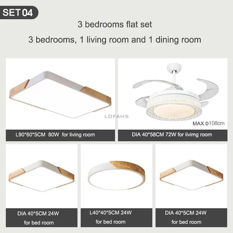 chandeliers set 4 Современная светодиодная Люстра для гостиной, спальни, столовой, плоский набор, домашняя Потолочная люстра, освещение для детской комнаты, набор - Цвет абажура: chandeliers set 4
