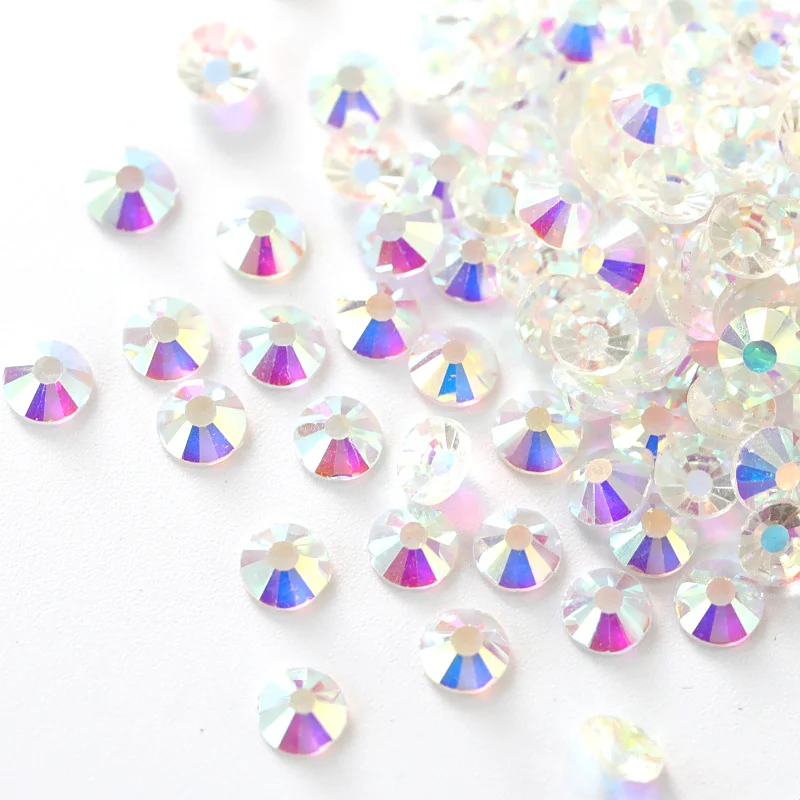 

1440pcs/lot Transparent Clear AB Non Hot Fix Rhinestones SS3 To SS20 Flat Back Non Hotfix Stones For Nail Art Rhinestone B0924