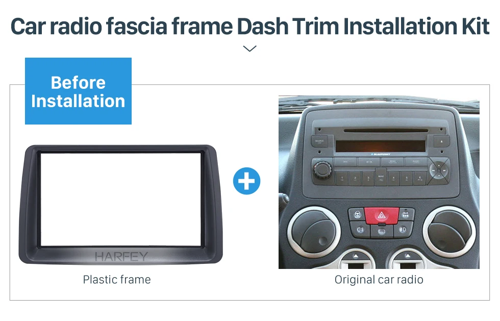 Harfey популярный двойной din чехол крепление авто радио фасции деликатный для FIAT PANDA 2003-2012 Стайлинг автостерео адаптер рамка панель