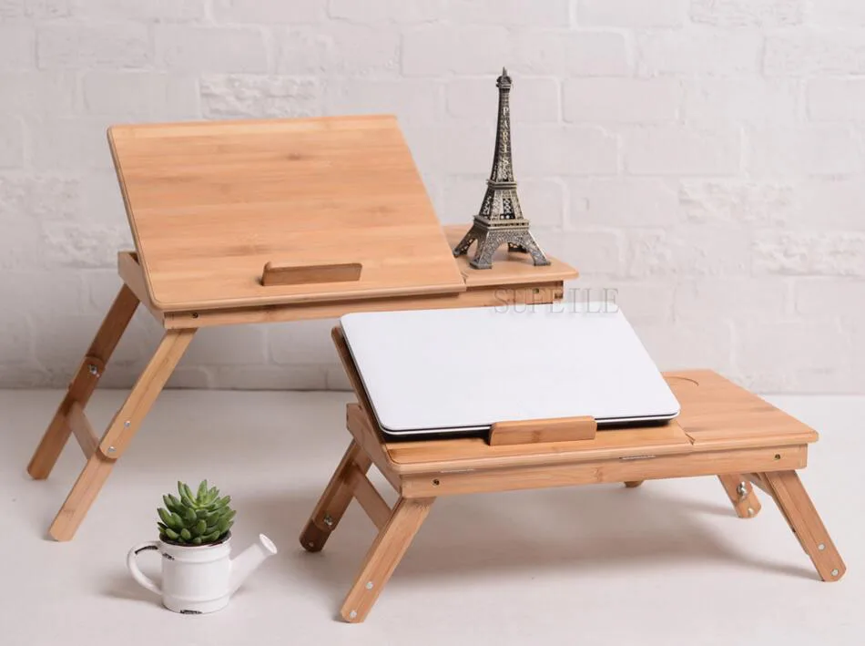 SUFEILE Laptop stand MultiFunctional Folding Laptop Table Bamboo Desk Bed Sofa Tray Adjustable Portable Notebook Desk D5