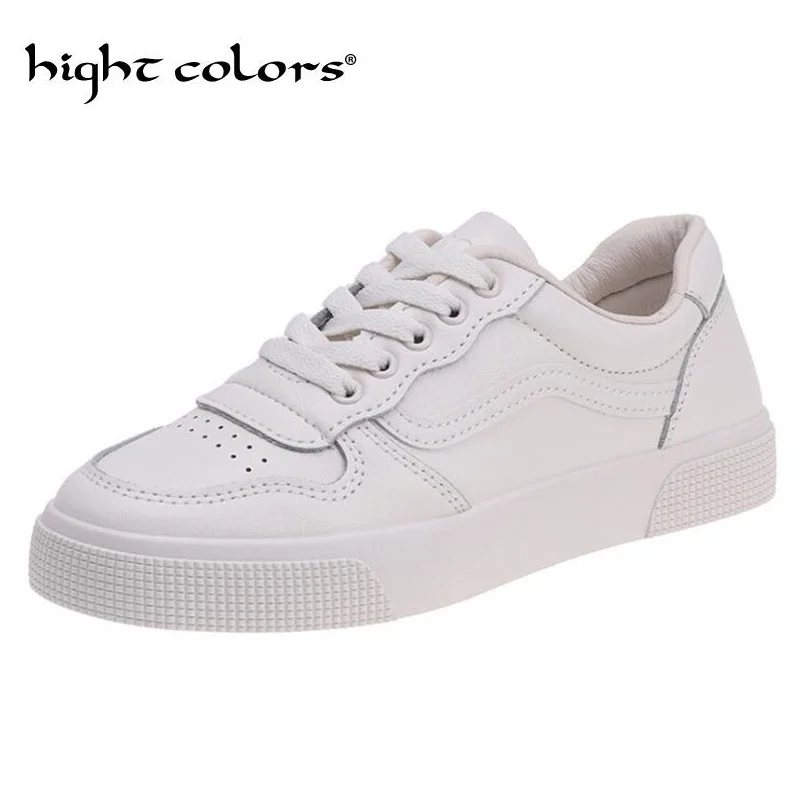 

New 2019 Spring Autumn Breathable Comfortable Shoes Women Flats Sneakers Soft Leather Fashion Women's Casual Brand White Shoes
