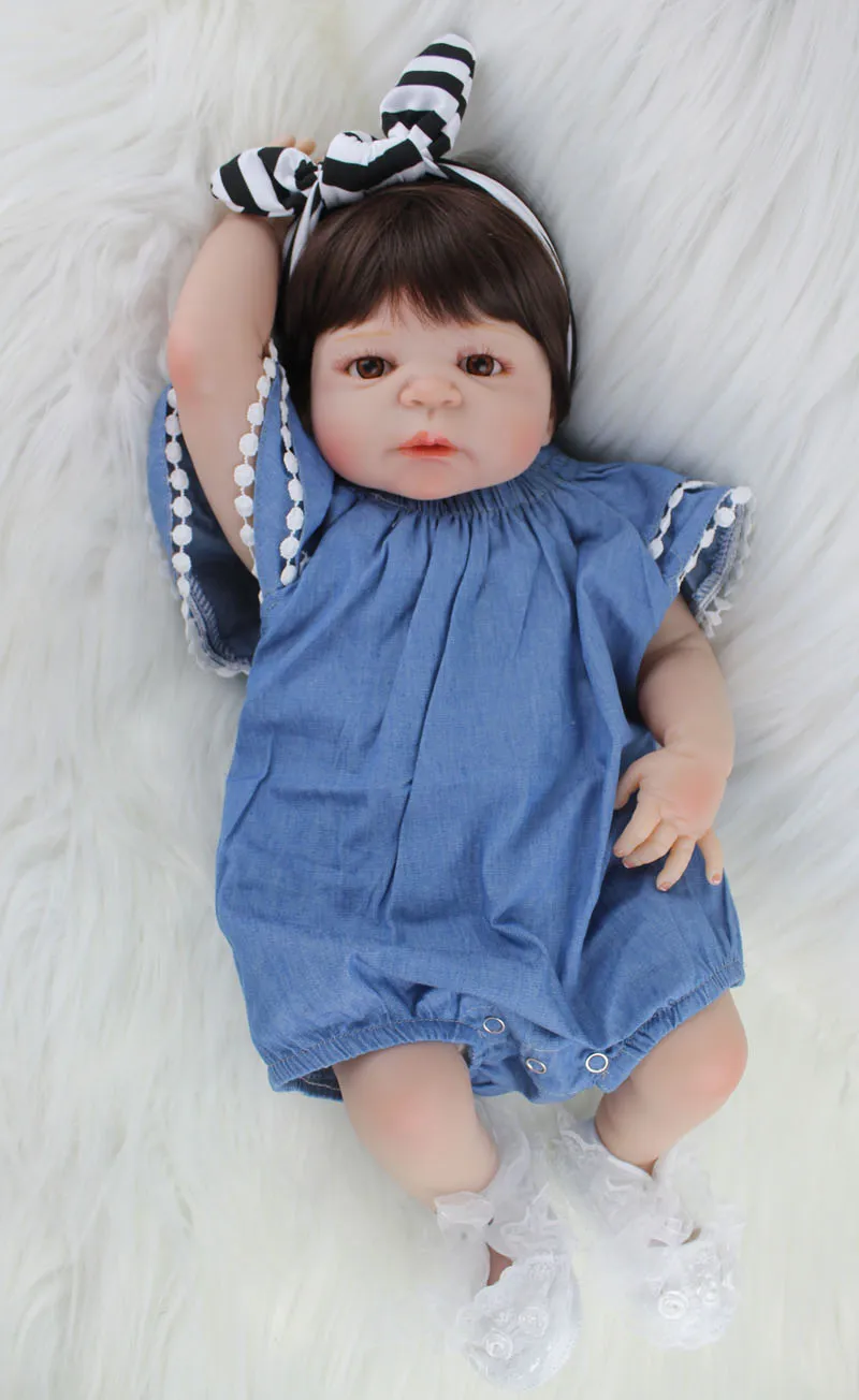 NPKCOLLECTION 55 см силиконовая кукла Reborn Реалистичная 22 дюйма новорожденная девочка