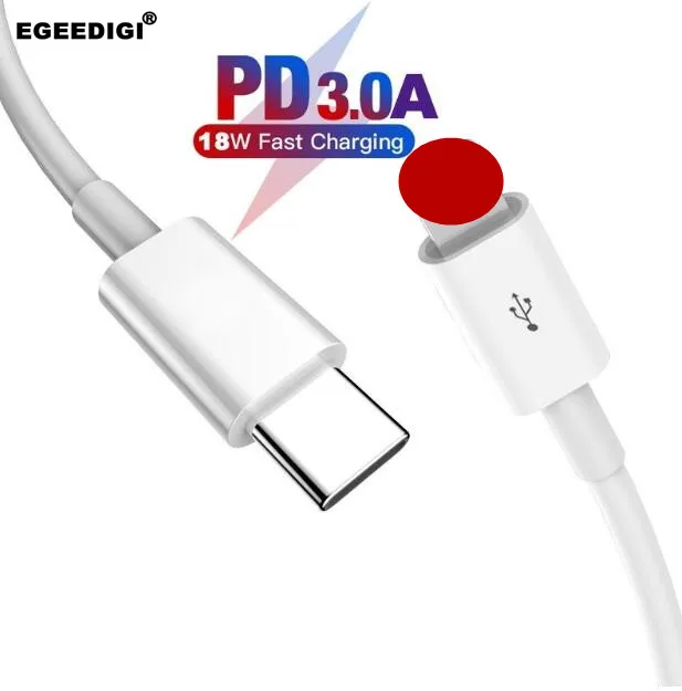 

18W PD Fast Charging Cable For USB C Lightning For iPhone Xs X 8 pin to TypeC 3A Quick Charge for Type C Lightning Macbook Cord