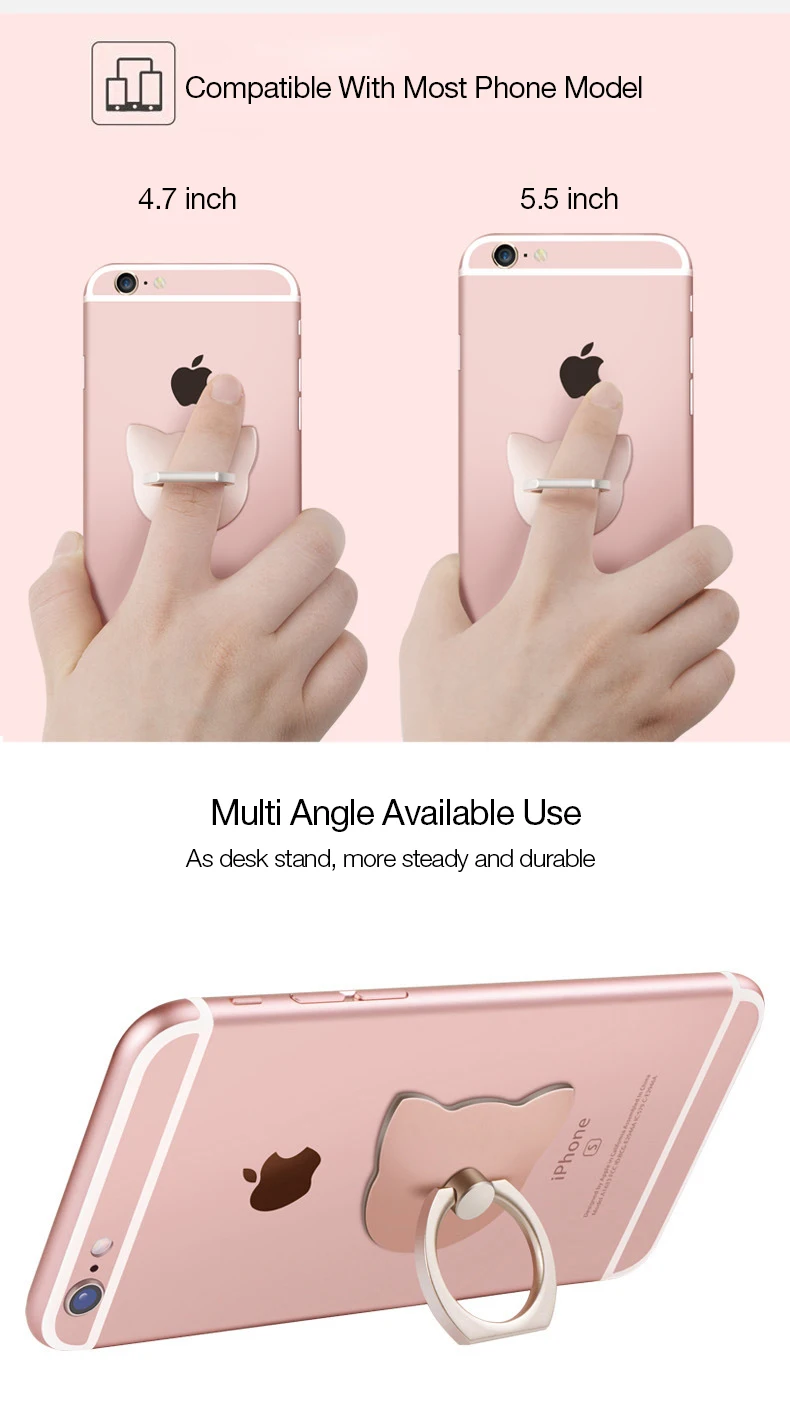 CAFELE Finger Ring Mobile Phone Universal Cat Stand Holder For iPhone X 8 7 6 SE Huawei P20 Xiaomi Samsung S9 S8 All Smart Phone (15)