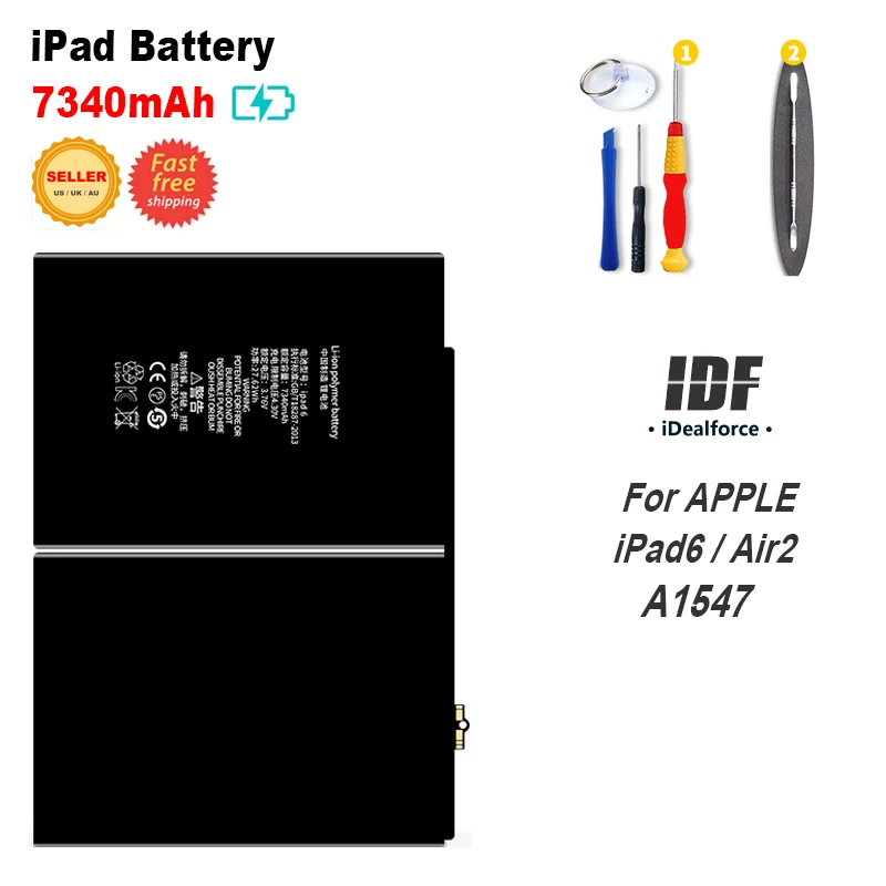 

Customized Internal Li-ion Battery Replacement For iPad6 Air2 A1547 (7340mAh) / Model IPAD 6 AIR 2