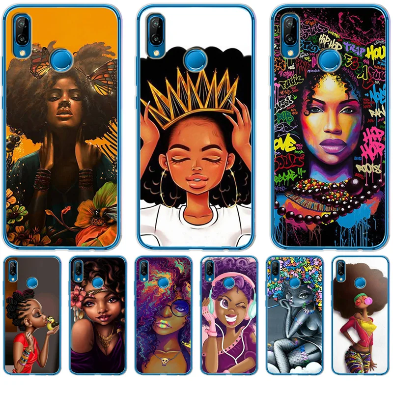 

Luxury African girl pattern For Huawei Mate 9 10 20 P8 P9 P10 P20 P30 Lite Plus Pro P Smart phone Case Cover Coque Etui Funda