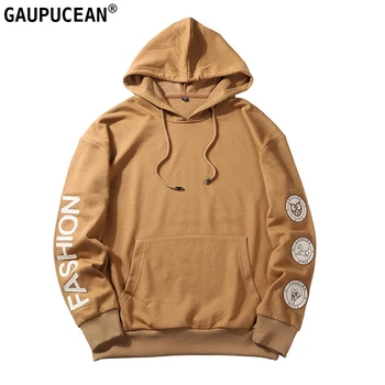 

100% Cotton Man Hoodie Europe Size High Quality Fashion Grey Khaki Casual Autumn Winter Full Long Sleeve Men Hooded Sweatshirt