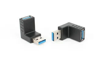 

90 degree Right Angle USB 3.0 Type A Male to Female Plug Connector Adapter,50pcs/lot
