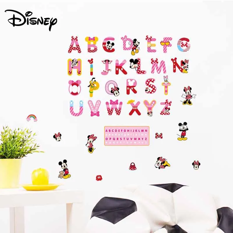 Disney Mickey English alphabet stickers word Children's room kindergarten classroom | Игрушки и хобби