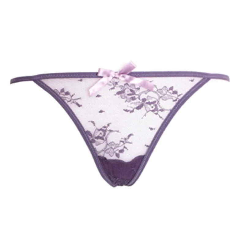 Женские трусики-стринги(2 цвета, размеры от S до 5XL - Цвет: purple