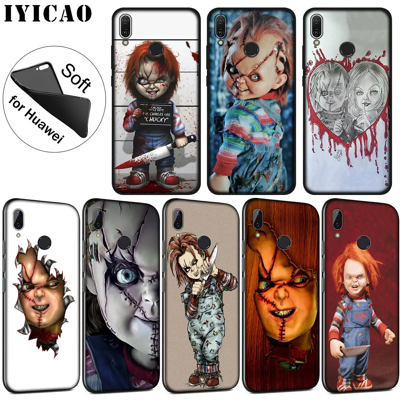 IYICAO Charles Lee Ray кукла Чаки хит продаж мягкий чехол для Huawei P30 P20 Pro P10 P9 P8 Lite Mini 2017 2016 P