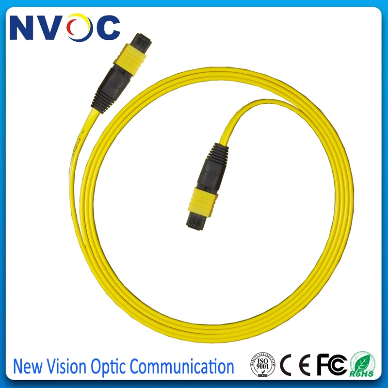 5 шт./лот SM 3 м 12 ядер MPO Female to Fiber Patch Cord 9/125 G657A1 B Type желтый 0 мм мини круглый кабель