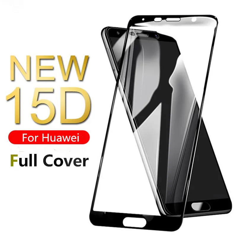

15D Tempered Glass On The For Huawei Mate 10 20 Lite pro Screen Protector For P20 P10 Plus P8 P9 Lite 2017 P20lite pro Glass