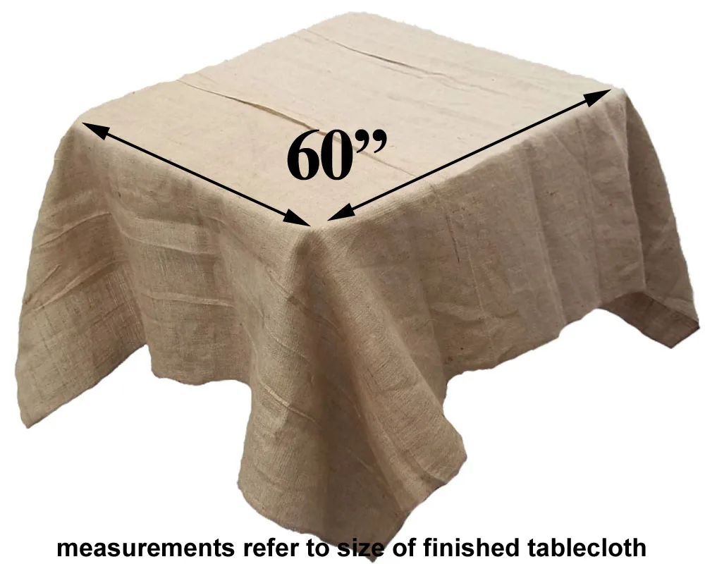  SMOPOR High Quality Jute burlap Square Linen Table Cloth For Wedding Events Home Party banquet Rust
