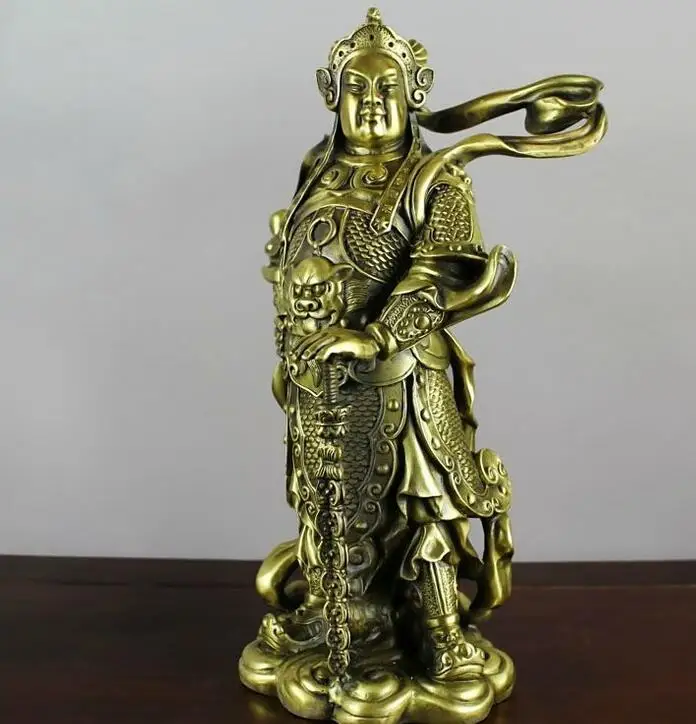 Folk Brass Copper Famous Guan Gong WeiTuo Warrior Door God Wei tuo Knight Buddha | Дом и сад