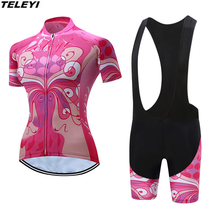 Pink Sportswear Cycling jersey Sets Women Bike clothing clothes Ropa