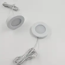 Под шкаф светильник s Шкаф лампа 12 В/DC 3 Вт Светодиодный светильник в шкаф алюминиевая круглая форма лампы для кухни счетчик светильник ing книжная полка