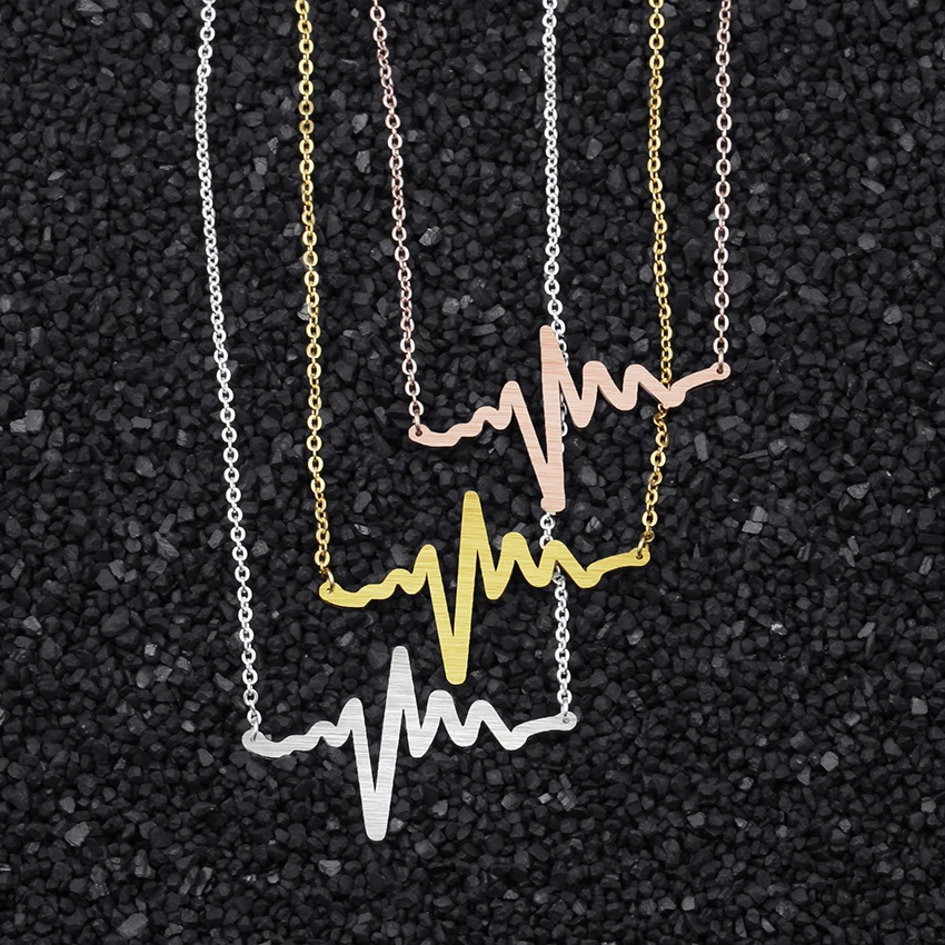 Оптовая продажа 10 шт колье Femme электрокардиограмма Lifeline Pulse ювелирные изделия из