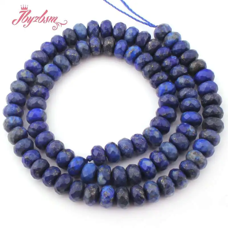 8,10, 12,20 мм круглые бусины с голубым лазуритом для самостоятельного изготовления ожерелья и браслетов 15 дюймов - Цвет: 3x6 Faceted Rondelle