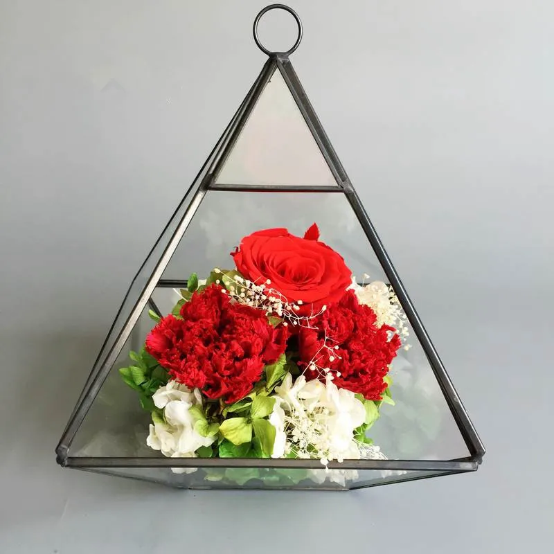 Crystal Shape Terrariums Wholesale Tabletop Vase Pyramid Type Creative