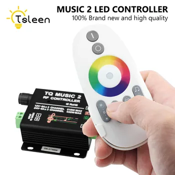 

TSLEEN LED RGB Smart Music Controller With RF Remote Intelligent Sonic Sensitivity Backlight 18A Wireless Remote Touch Remote