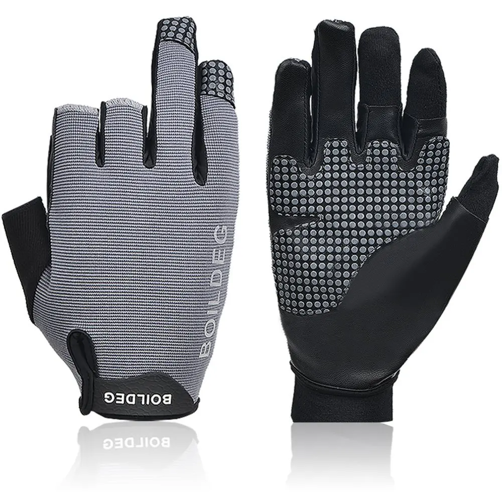 Перчатки для рыбалки 1 пара/лот, практичные, 3 пальца, дизайн M L, наружные дышащие перчатки из неопрена и полиуретана - Цвет: gray