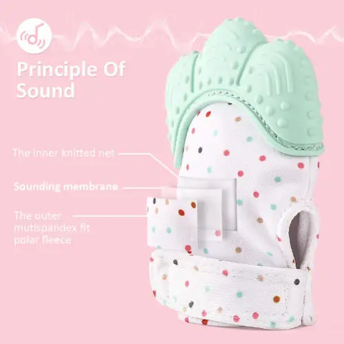 

Cute Lovely Colour Silicone Baby Mitt Teething Mitten Teething Glove Candy Wrapper Sound Teether AU