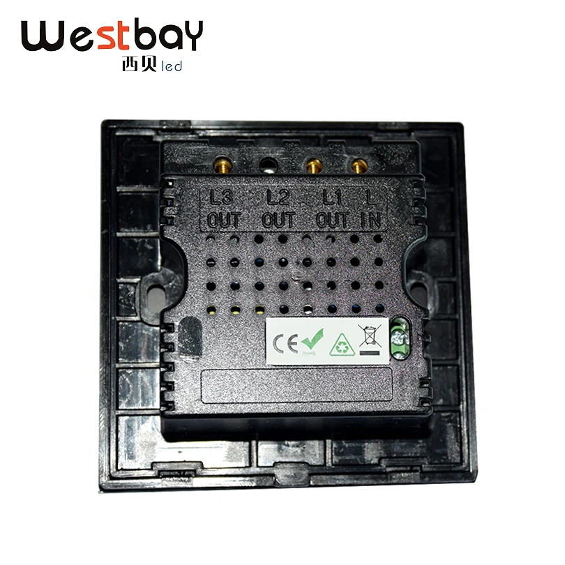 Westbay, дизайн, сенсорный выключатель, черный, белый цвет, AC100-240V, настенный выключатель, влагостойкий, закаленное стекло, панель, светильник, переключатель для дома