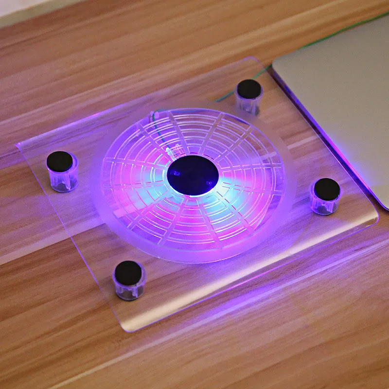 

Acrylic Shockproof Anti-slip USB Laptop Notebook Cooler Fan Cooling Pads Base Radiator Stand for Under 15.1 inches Computer