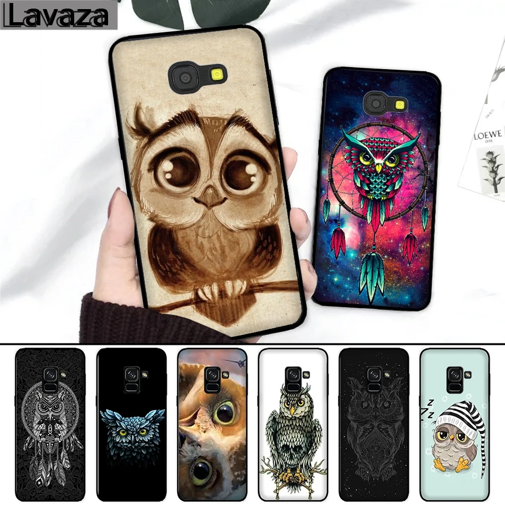 

Lavaza Animal Night Owl Lovely Silicone Case for Samsung A3 A5 2016 2017 A6 Plus A7 A8 A9 J6 2018