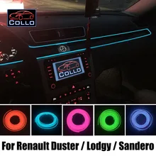 Для Renault Duster/Lodgy/Sandero/Украшение Автомобиля Холодный легкая Атмосфера Лампа/9 М EL Провода/Консоли Стол Декоративные газа