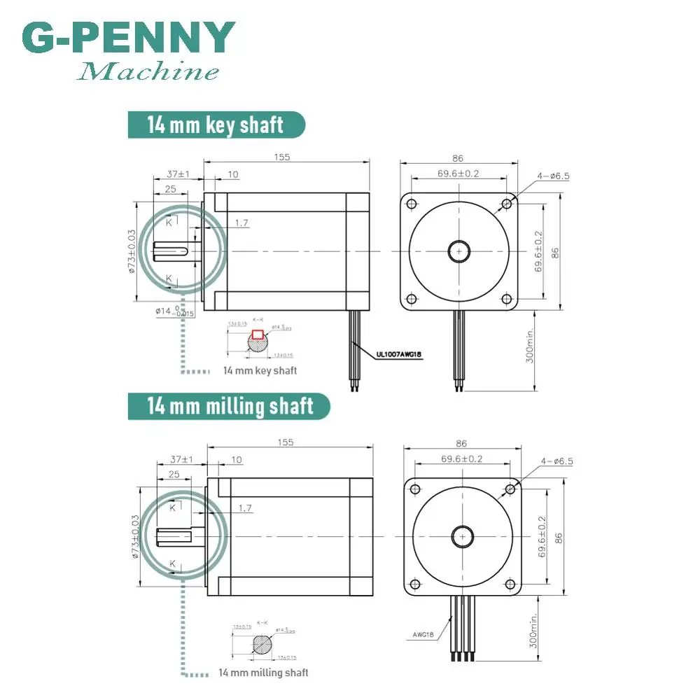 NEMA 34 CNC шаговый двигатель 86X155 мм 13 N. m 6A вал 14 мм nema 34 шаговый двигатель 1700Oz-in для ЧПУ гравировальный станок 3D принтер