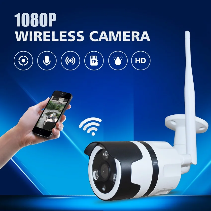 Zjuxin 1080P наружная камера WIFI Беспроводная ip-камера с HD объективом 3,6 мм для вашей домашней безопасности Поддержка Макс 128 ГБ TF Карта