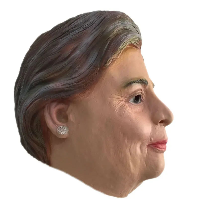2016 US Election Hillary Latex Mask Famous Celebrity Natural Hillary Clinton Masquerade