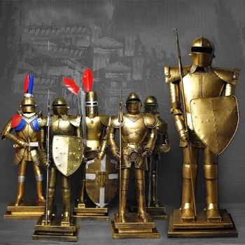 

European medieval Roman armor soldier model vintage tin martial arts warrior decoration bar decoration