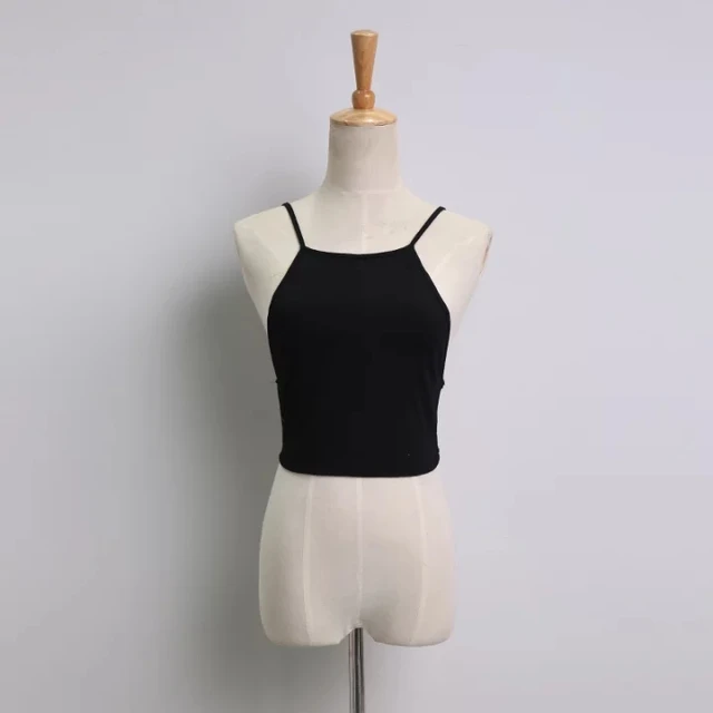 Summer Fashion Women elastic cotton Tie back Camis Tied Strap Crop Tops ...