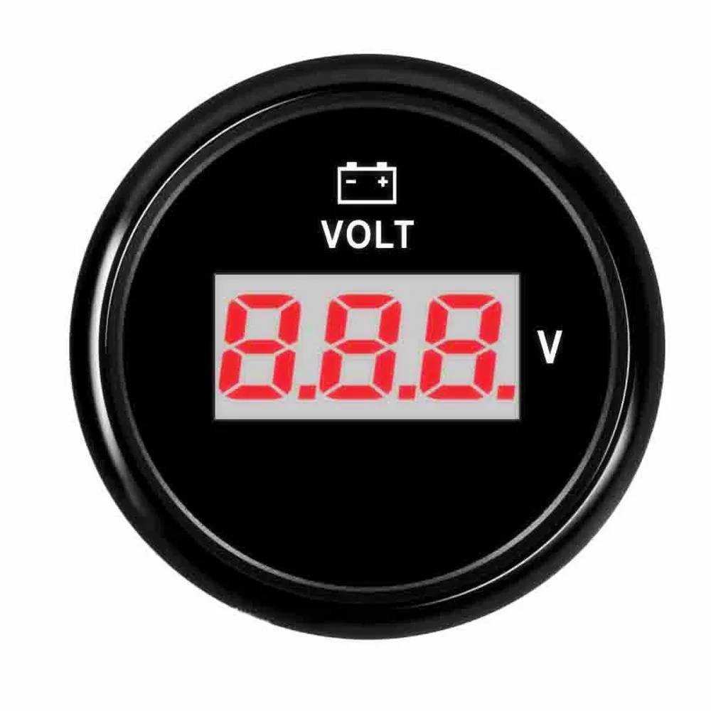 

52 mm Boat Voltmeter Gauge Marine Car Truck Digital Voltage Volt Indicator with Backlight fit for Audi BMW Chevrolet
