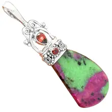 Lovegem подлинный Рубин зосит кулон стерлингового серебра 925 пробы, 63,5 мм, AP3231