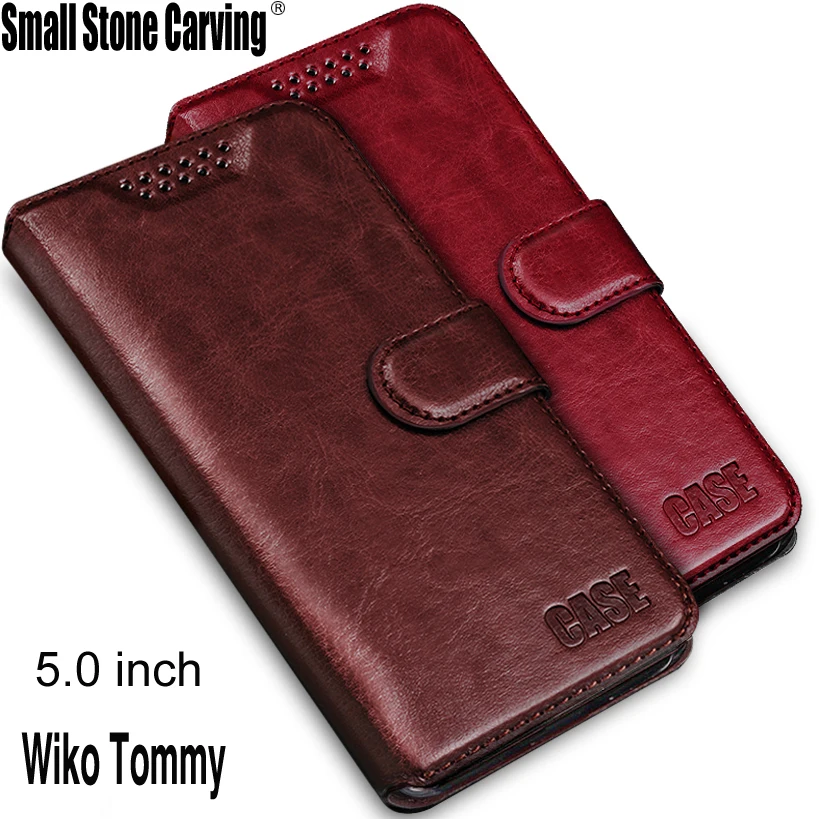 

5.0" New arrival Wiko Tommy Case High Quality Flip Leather Cover For Wiko Tommy Case With Credit Card Slots Wallet