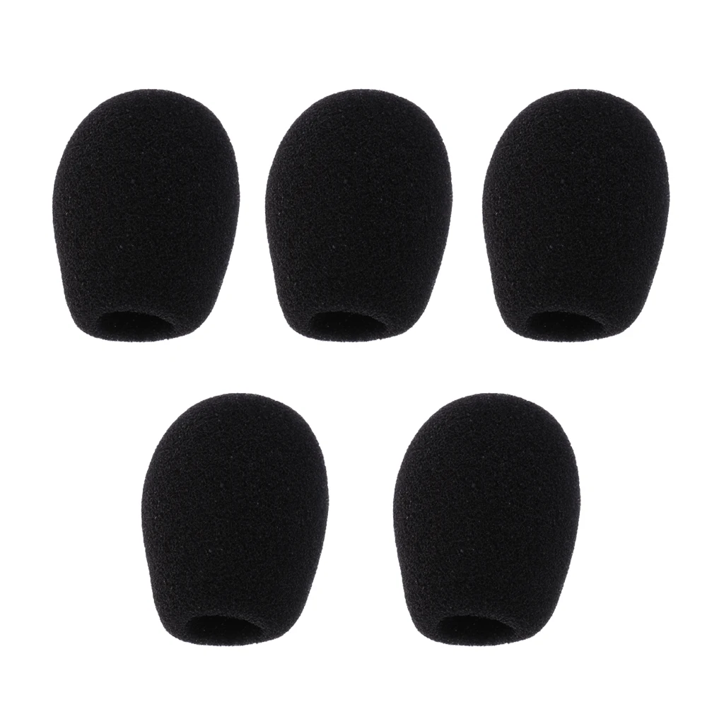5 Pieces Black Microphone Mic Sponge Windshields Wind Muffs Covers for Meeting Conference Gooseneck Microphone Parts